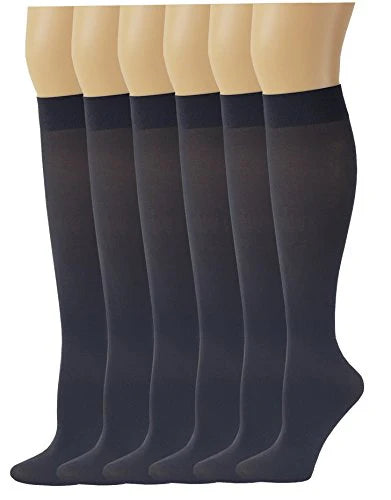 Knee High Trouser Socks | Different Touch Women's Opaque (6 Pairs)