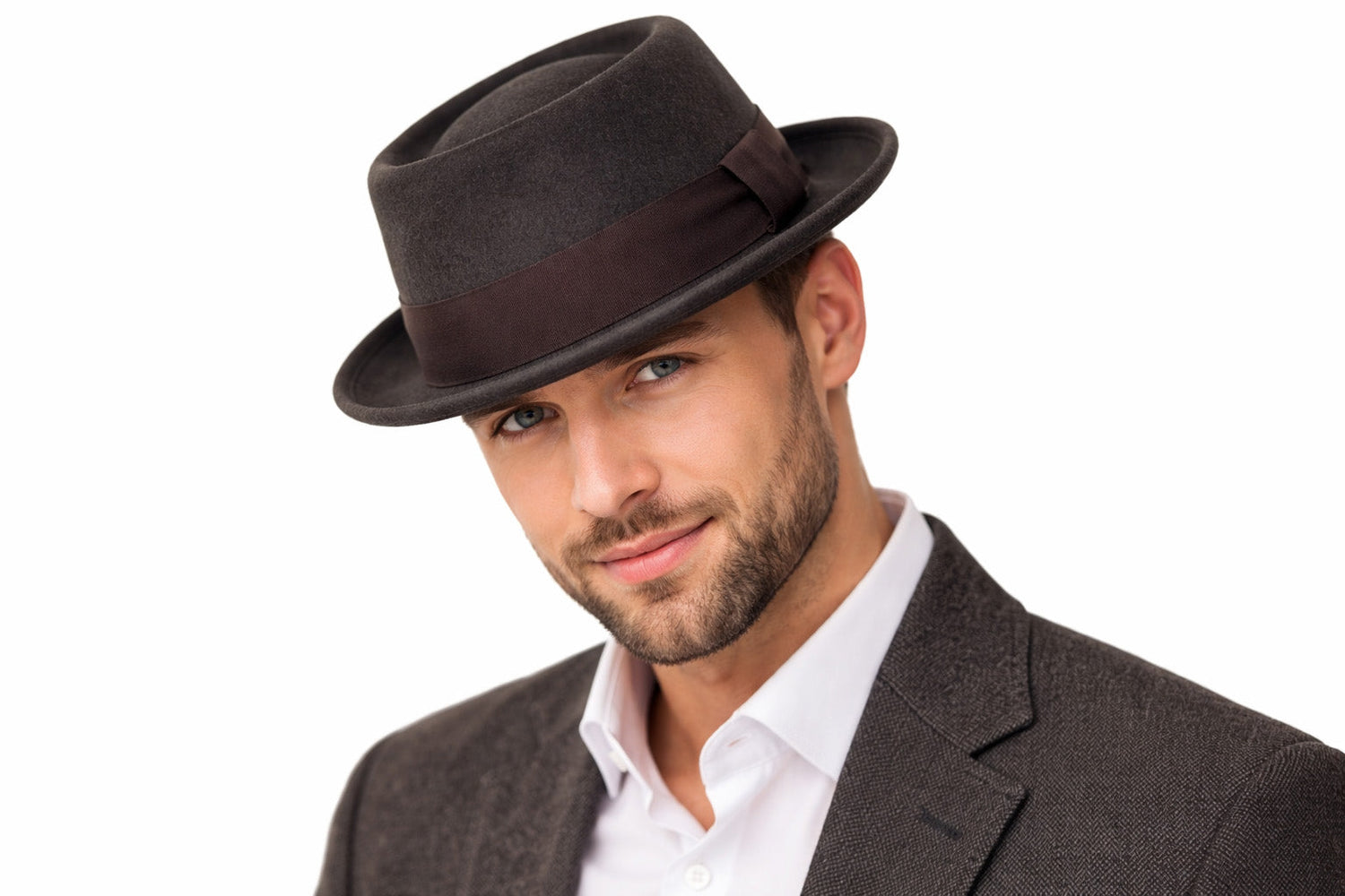 A Man wearing Different Touch Shahin fedora Hat 