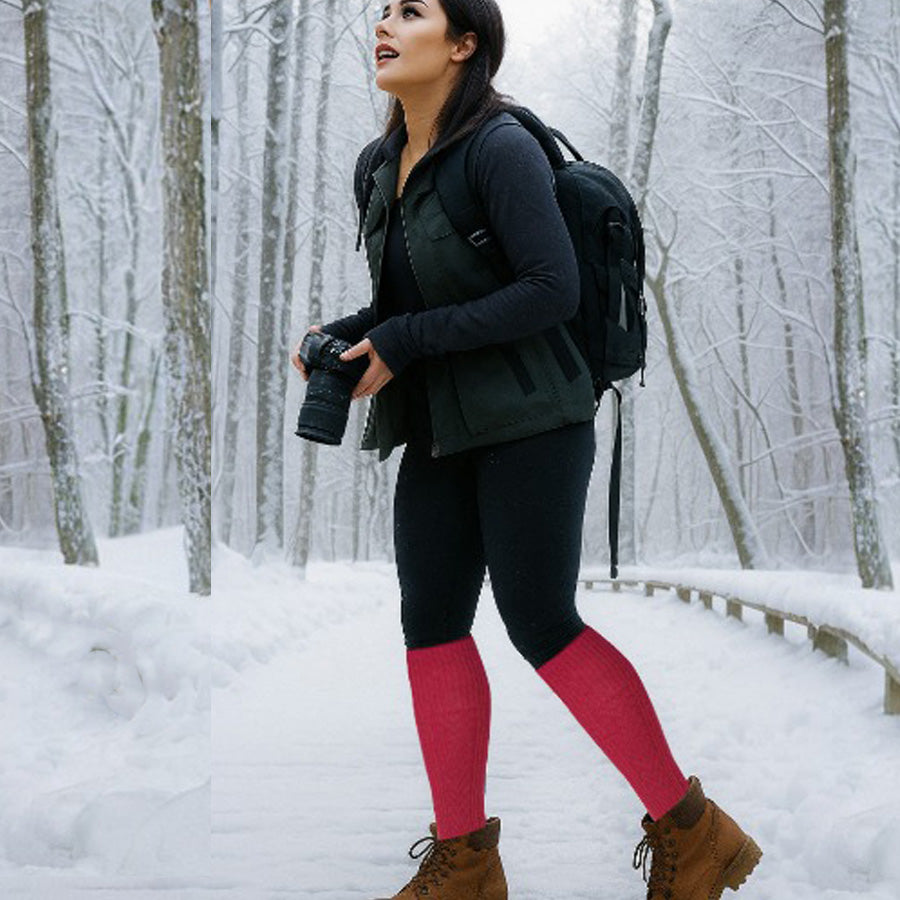Sumona cable knit knee-high socks – cozy holiday gift idea for women