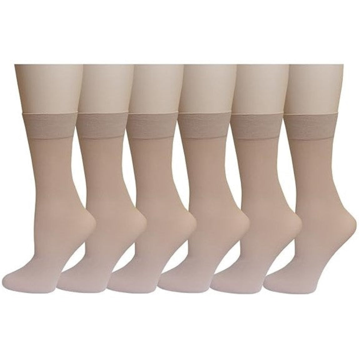 Set of six pairs of beige trouser socks