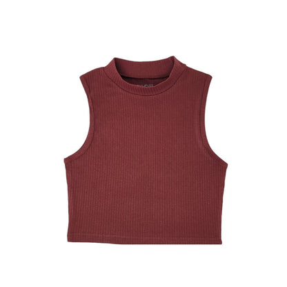 Mock Neck Crop Top | Cotton Blend Assorted Colors| Women