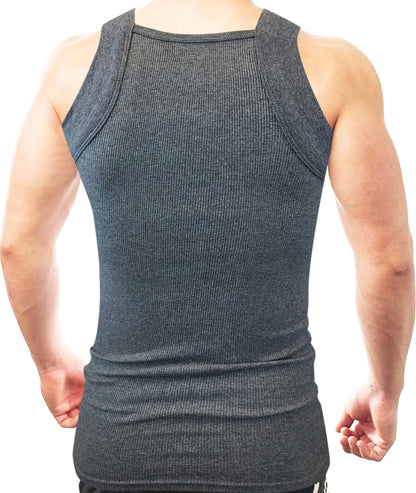 Square Cut G-unit Tank Top| Muscle Rib Basic Color A-Shirts | Men's