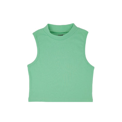 Mock Neck Crop Top | Cotton Blend Assorted Colors| Women