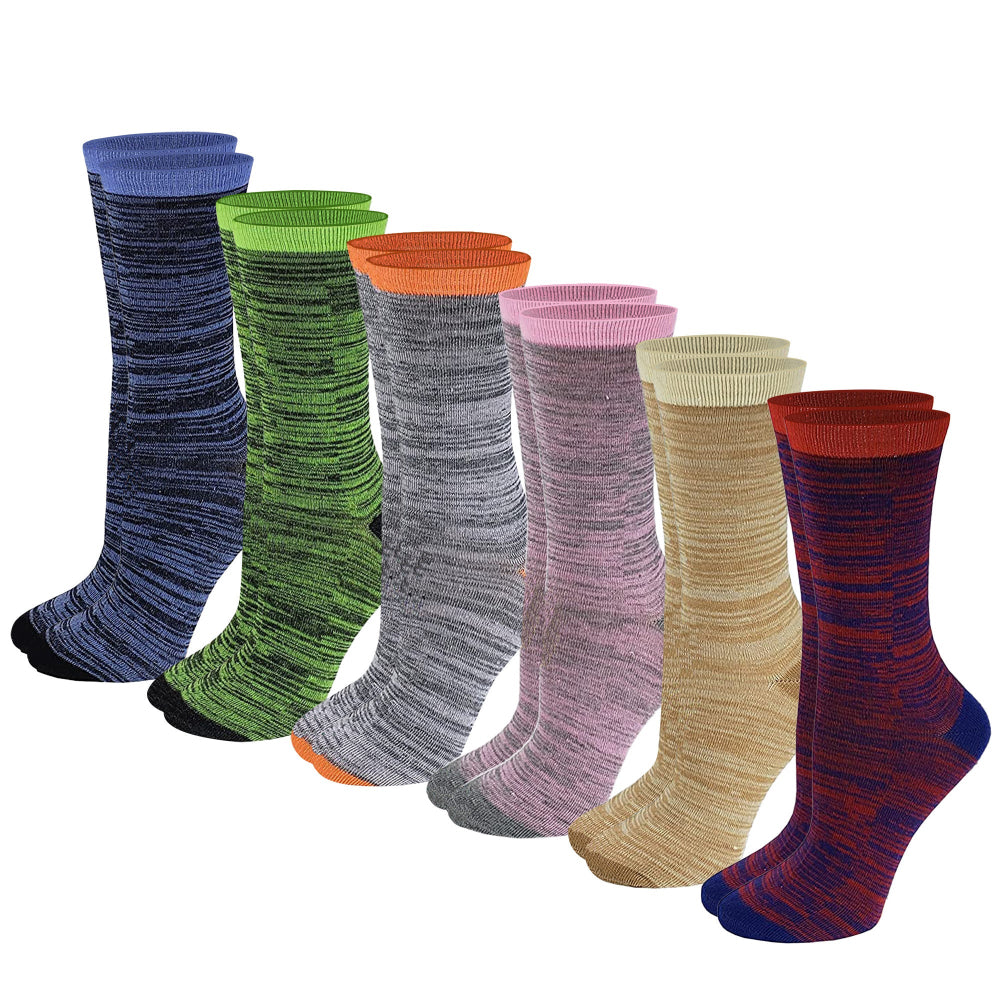 Women’s colorful messy design novelty crew socks – 6-pair pack