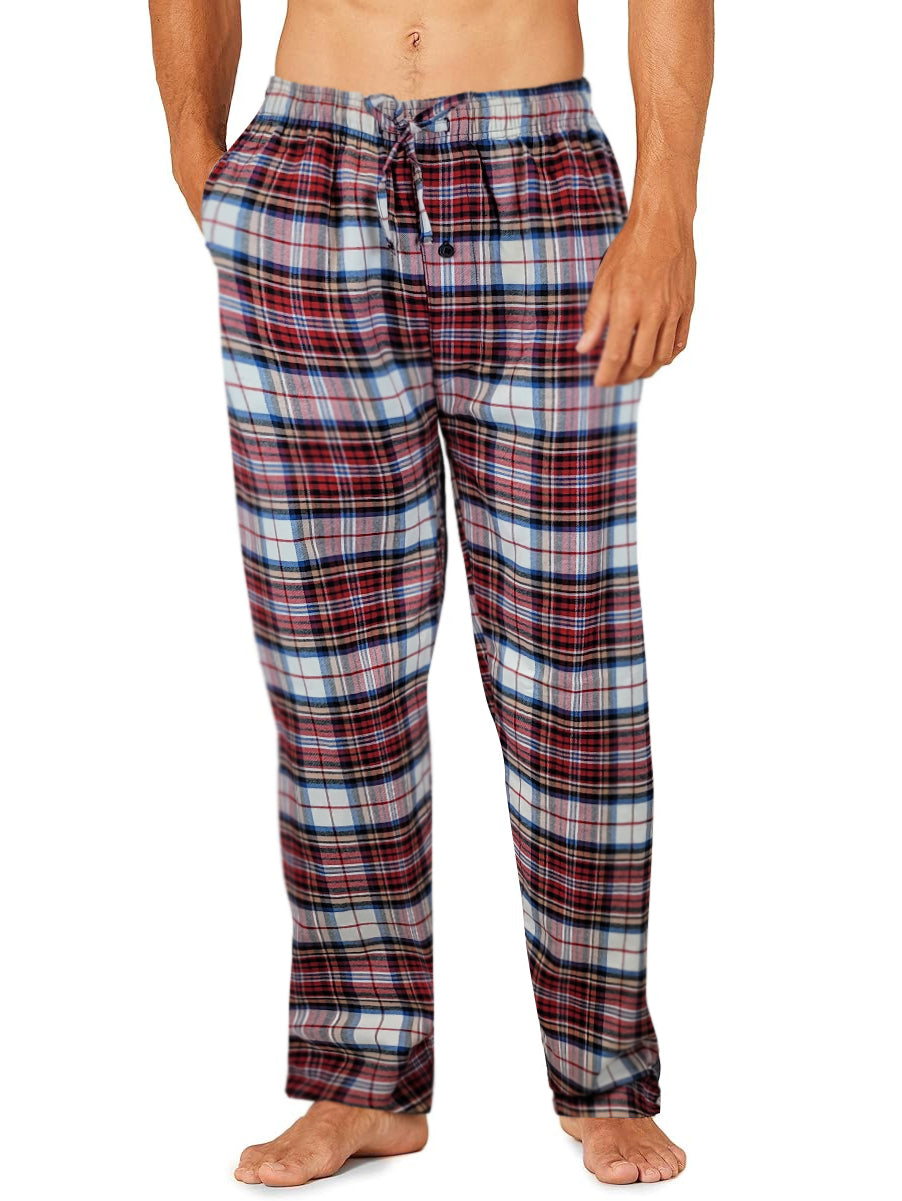 Cotton Lounge Pajama Pants for Men | Plaid S-6XL | Different Touch