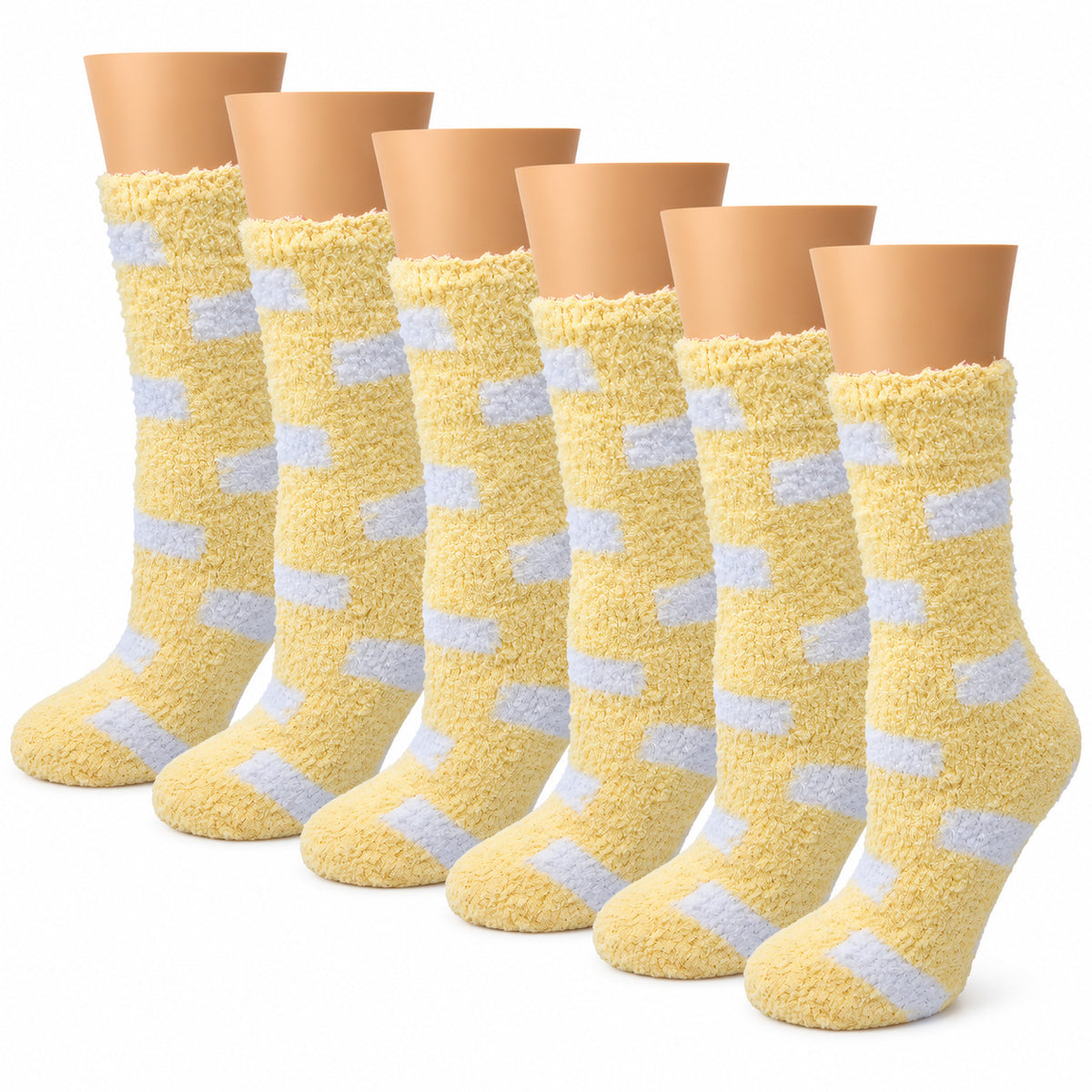 Non-Slip Hospital Slipper Socks for Women – Cozy Fuzzy Grip Socks (6 Pairs)
