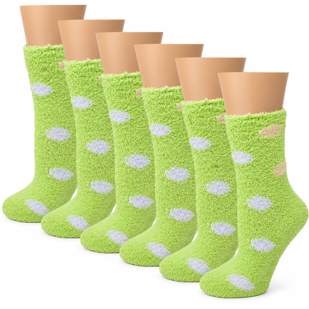 Non-Slip Hospital Slipper Socks for Women – Cozy Fuzzy Grip Socks (6 Pairs)
