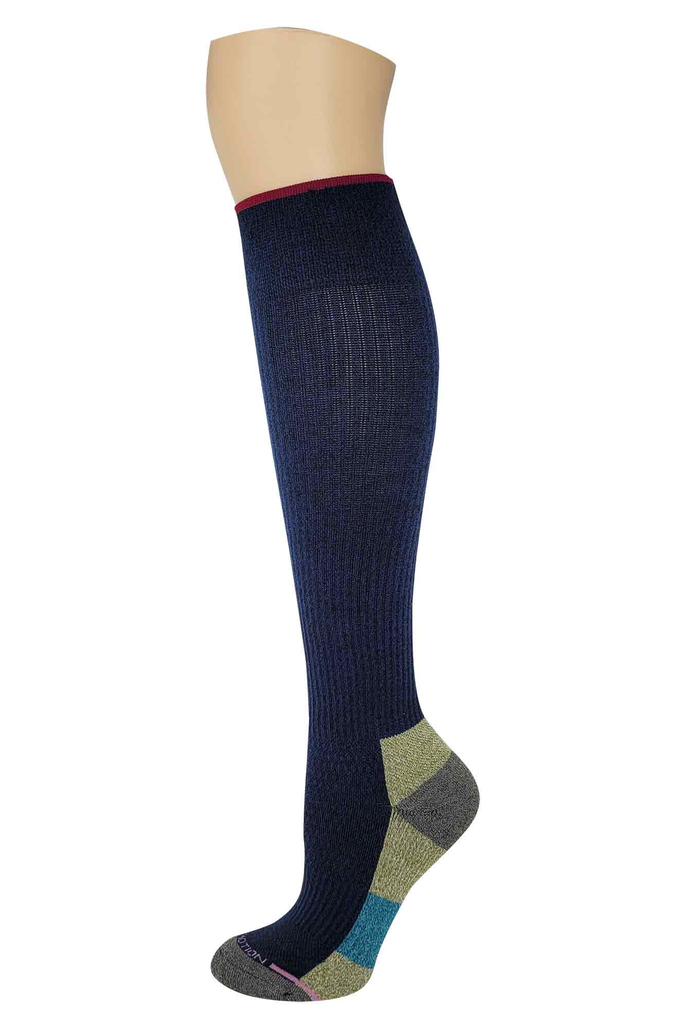Compression Knee-High Socks for Women | Outdoor Half-Cushion | 8–15 mmHg | Dr. Motion (1 Pair)