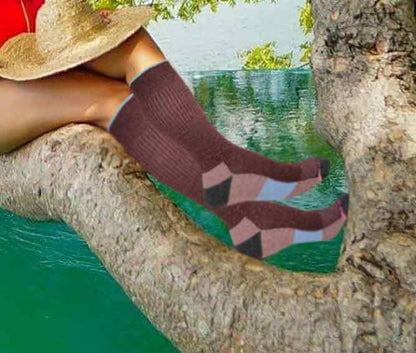 Compression Knee-High Socks for Women | Outdoor Half-Cushion | 8–15 mmHg | Dr. Motion (1 Pair)