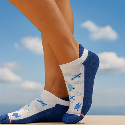 Ankle Compression Socks for women |Travel| Dr. Motion (2 Pack)