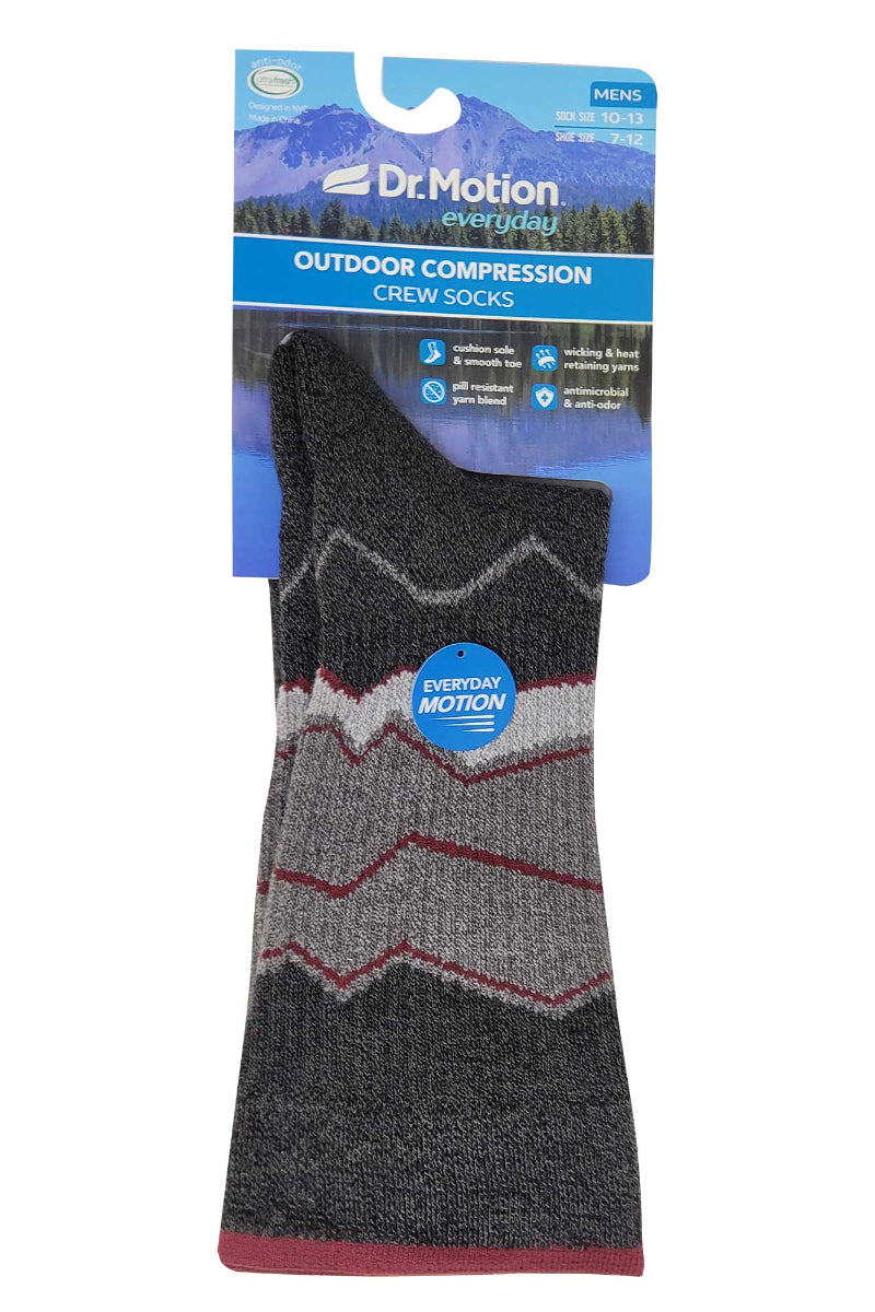 Athlete wearing Dr. Motion compression crew socks during outdoor training