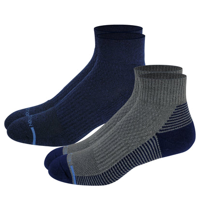 Quarter Compression Socks | Dr Motion Half-Cushion | Stripes (2 Pack)