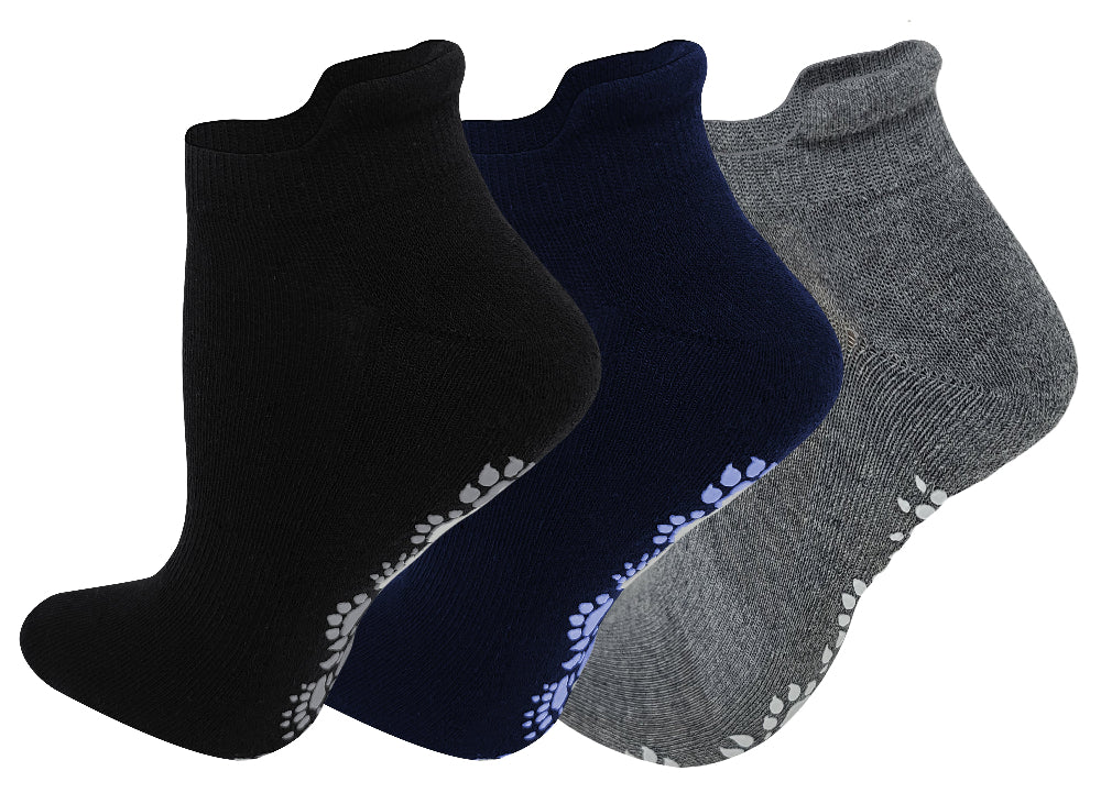 Close-up of grip pattern on yoga socks sole
