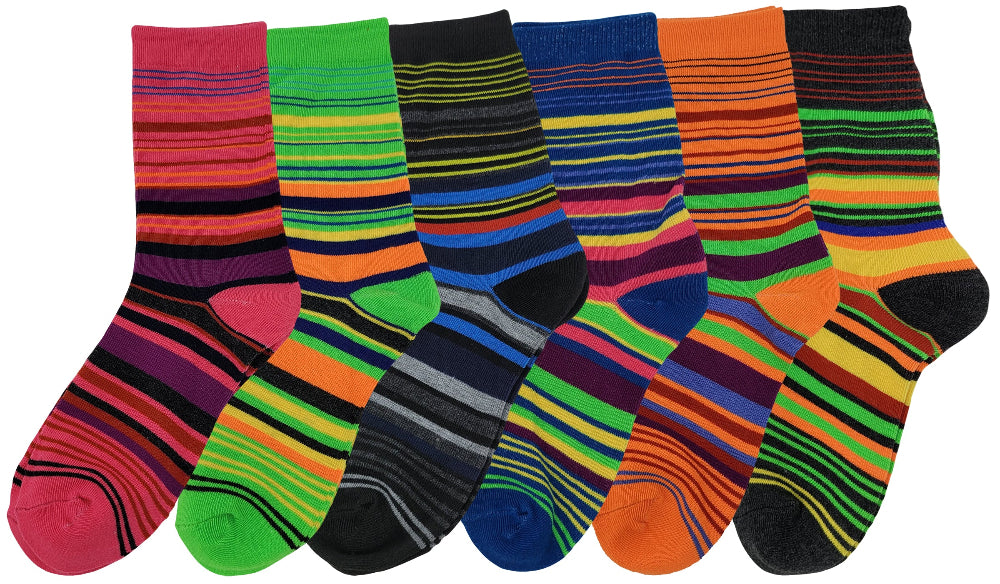 Sumona bright striped crew socks – fun colorful patterns for women