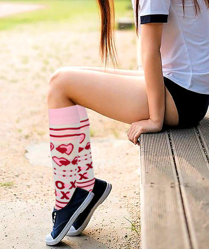 Women Happy Mother's Day Valentine's Knee-High Socks || Sumona