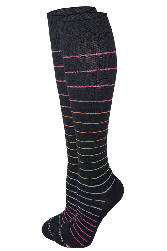Dr Motion women knee high compression socks pin stripe