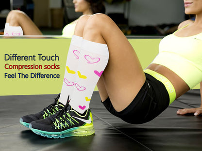 Womens Graduated Everyday Cotton Compression Knee High Socks || Different Touch