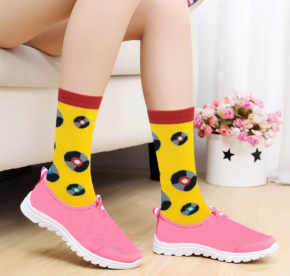 Sumona women’s colorful novelty crew socks with Music patterns